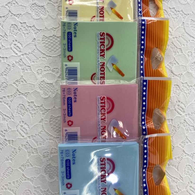 恩典文具办公文化纸品本册便利贴 100页纯色便利贴 自粘便签纸留言76*76mm记事贴