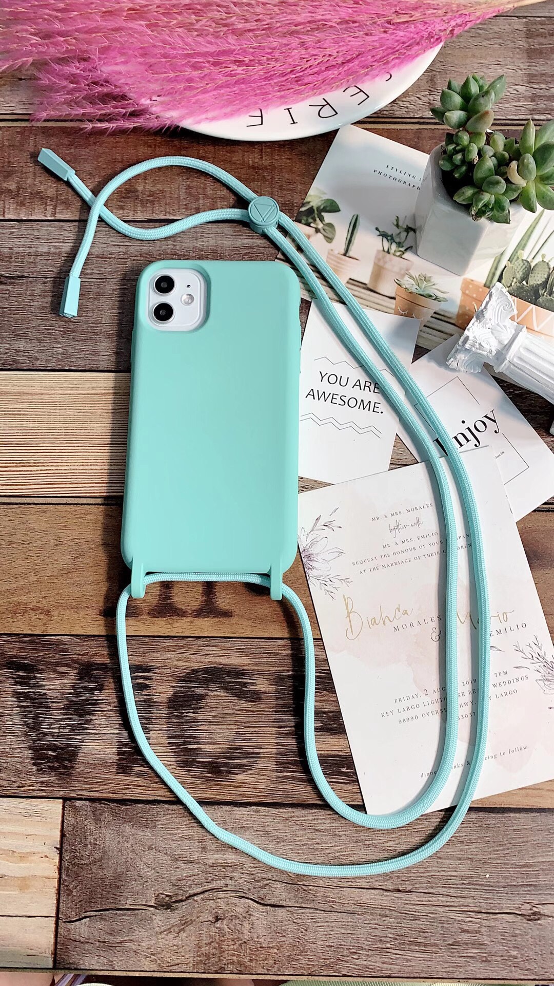 挂绳硅胶手机壳  液态手感壳 iPhone