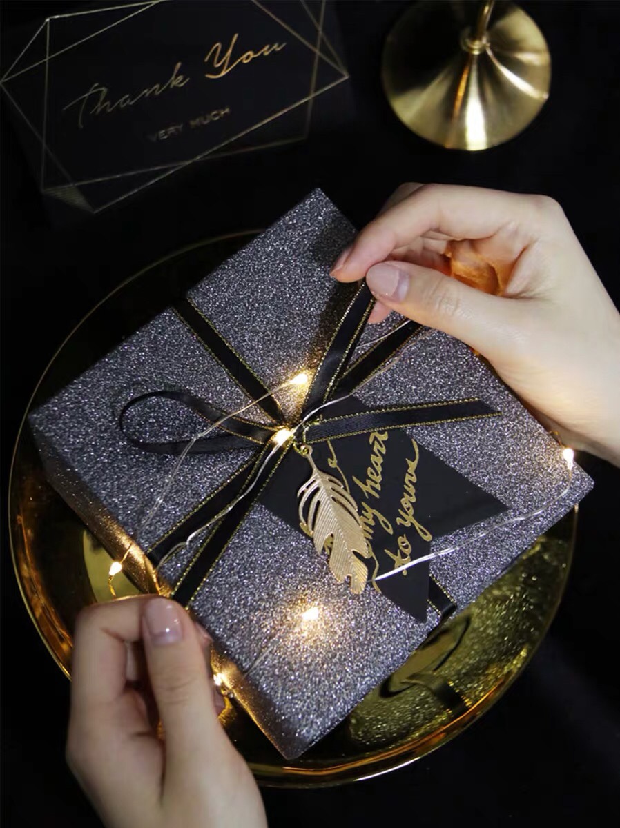 情人节生日礼物礼品包装纸金葱金粉纸DIY手工纸花束防水包装纸卷装细节图