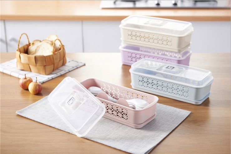 84E6564 contrast color cherry blossom chopsticks basket thumbnail