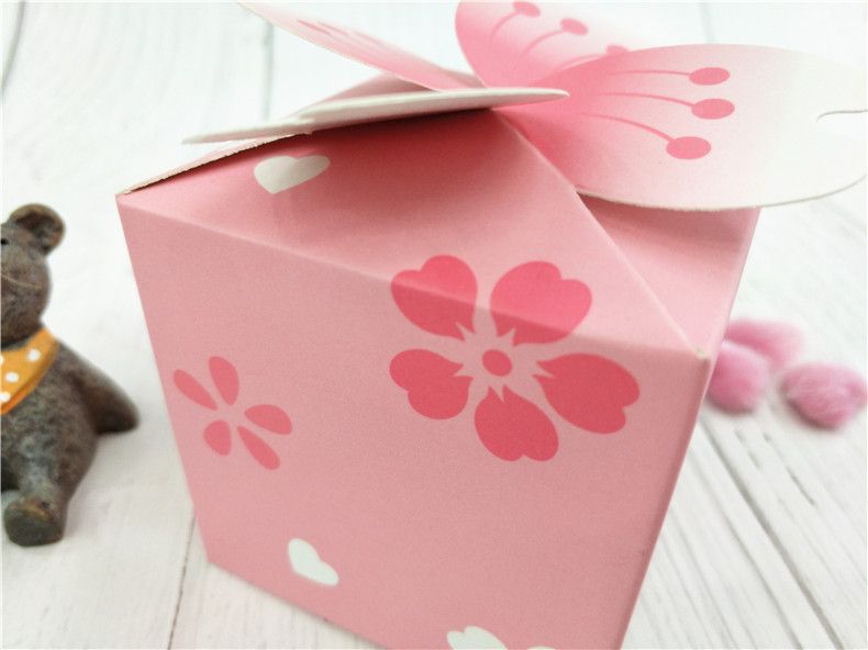 现货纸盒 欧式粉色喜糖盒 樱花糖果盒 厂家包装盒定制详情图5