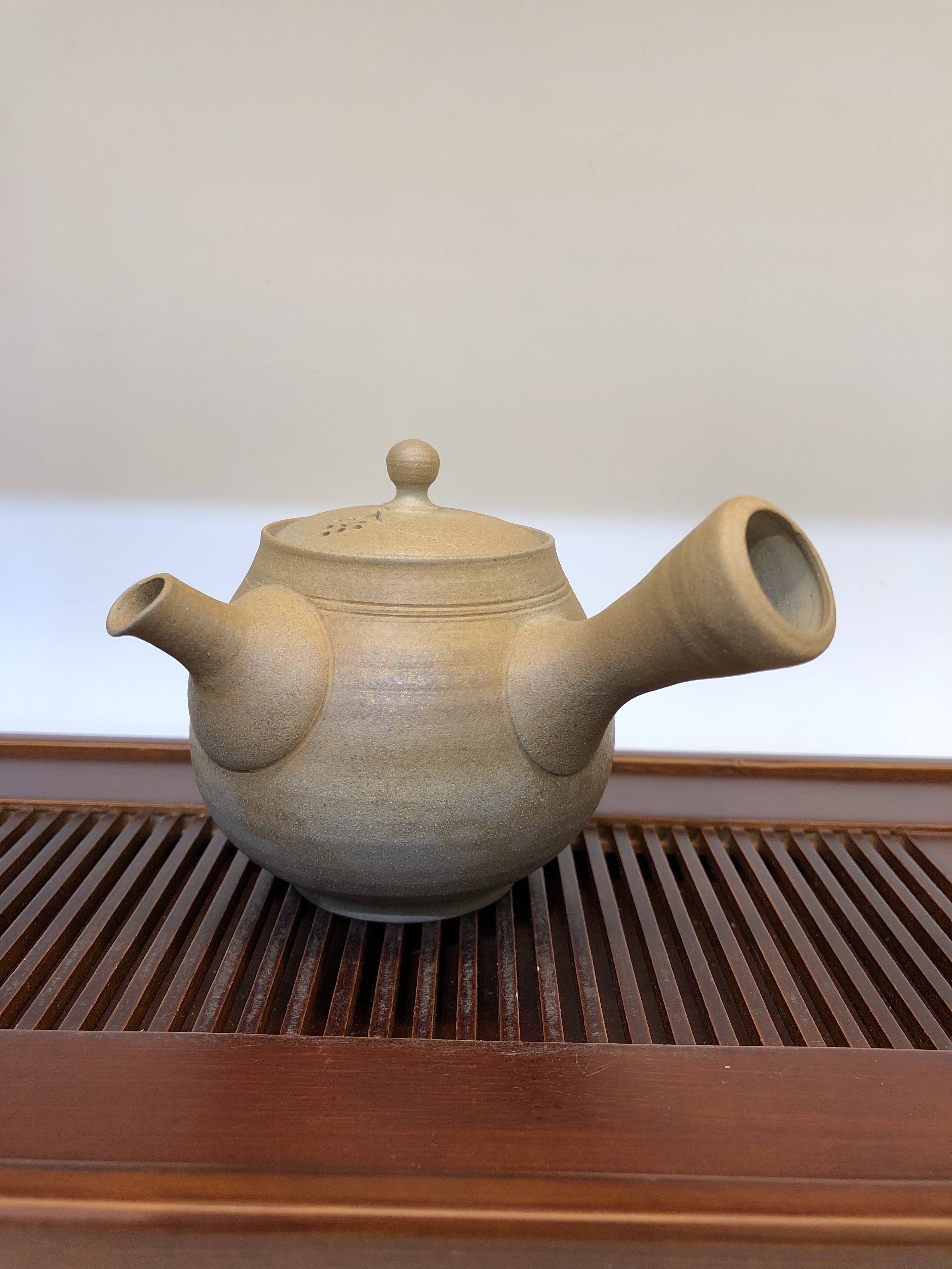 日本常滑烧 秋景陶苑 加藤一房(隐退) 窑变小丸形横手急须壶详情图4