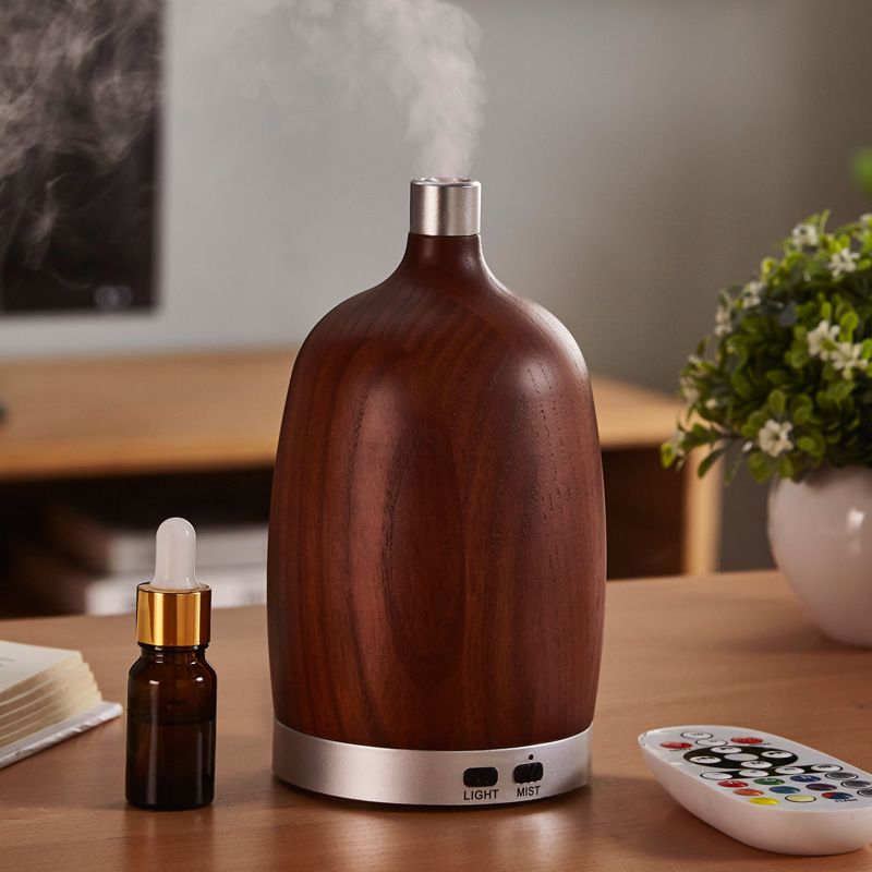 Led Aromatherapy Machine Humidifier 120ml Wood grain Mini Silent home Ultrasonic essential Oil aromatherapy machine