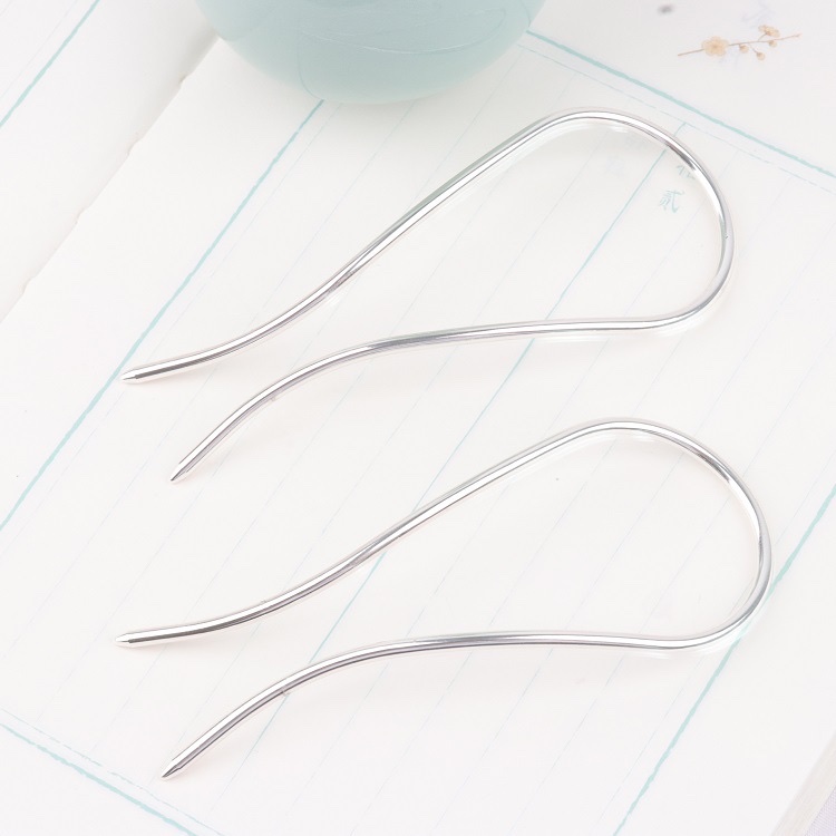 Color-preserving pure copper large U-shaped hairpin hand-wrapped flower ancient-style headwear accessory details Picture