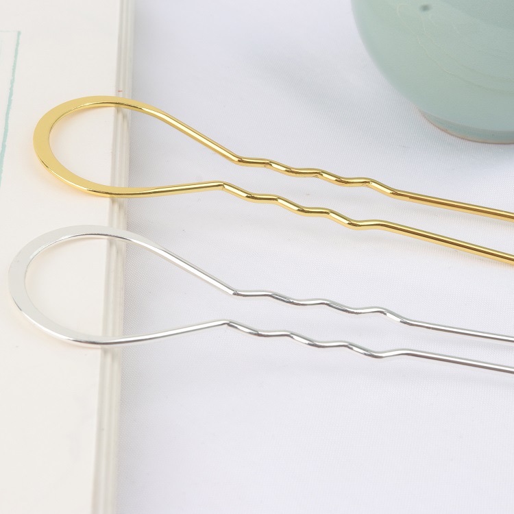 Color-preserving copper accessories, ancient-style headwear material, hairpin 30×100mm, flattened hairpin main body undefined