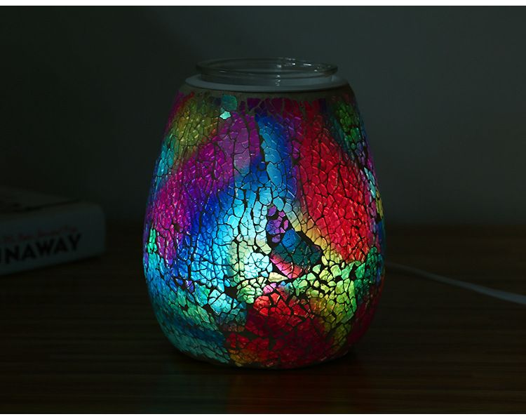 Seven-color color-changing Mosaic aroma diffuser, export aroma candle, Mosaic household aroma diffuser wholesale, flameless aroma diffuser detail image 8