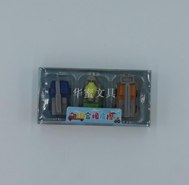 厂家直销创意飞机摩托车拖拉机小汽车铲车套装橡皮擦卡通可爱玩具细节图