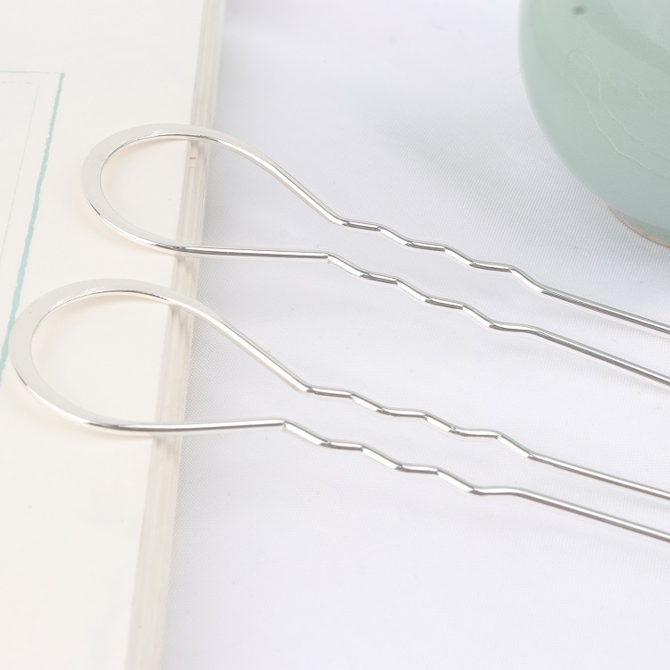 Color-preserving copper accessories, ancient-style headwear material, hairpin 30×100mm, flattened hairpin main body Application Scenario