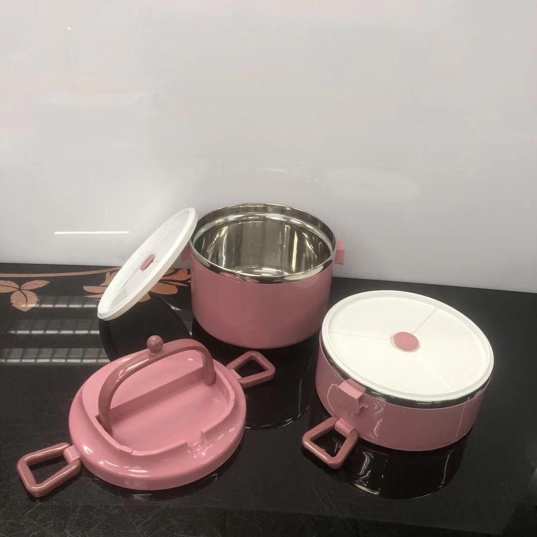 Two layers of 304 stainless steel trapezoidal buckle leak proof deep bottom lunch box thumbnail
