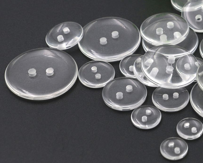 卡卡五金 7099吸塑包装纽扣（透明）1.5cm 透明两眼面包扣详情图6