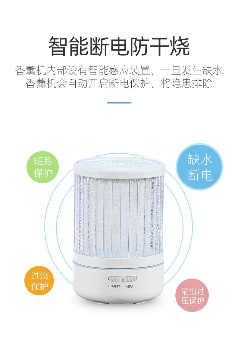 家用精油香薰机加湿器150ml七彩夜灯静音超声波香薰机详情图6