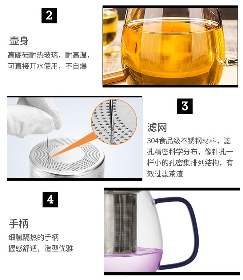 Living art 圆形茶壶 600ml详情图4