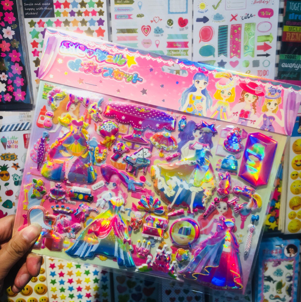Double pop-up sticker Cartoon Princess Bubble sticker Girl Paste paper dress dress sticker 115