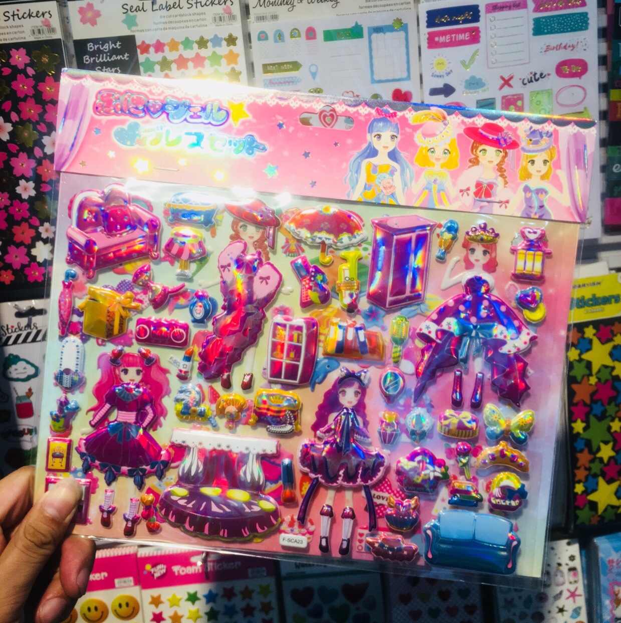 双层立体贴纸卡通公主泡泡贴纸女孩粘贴纸换装穿衣服贴纸108