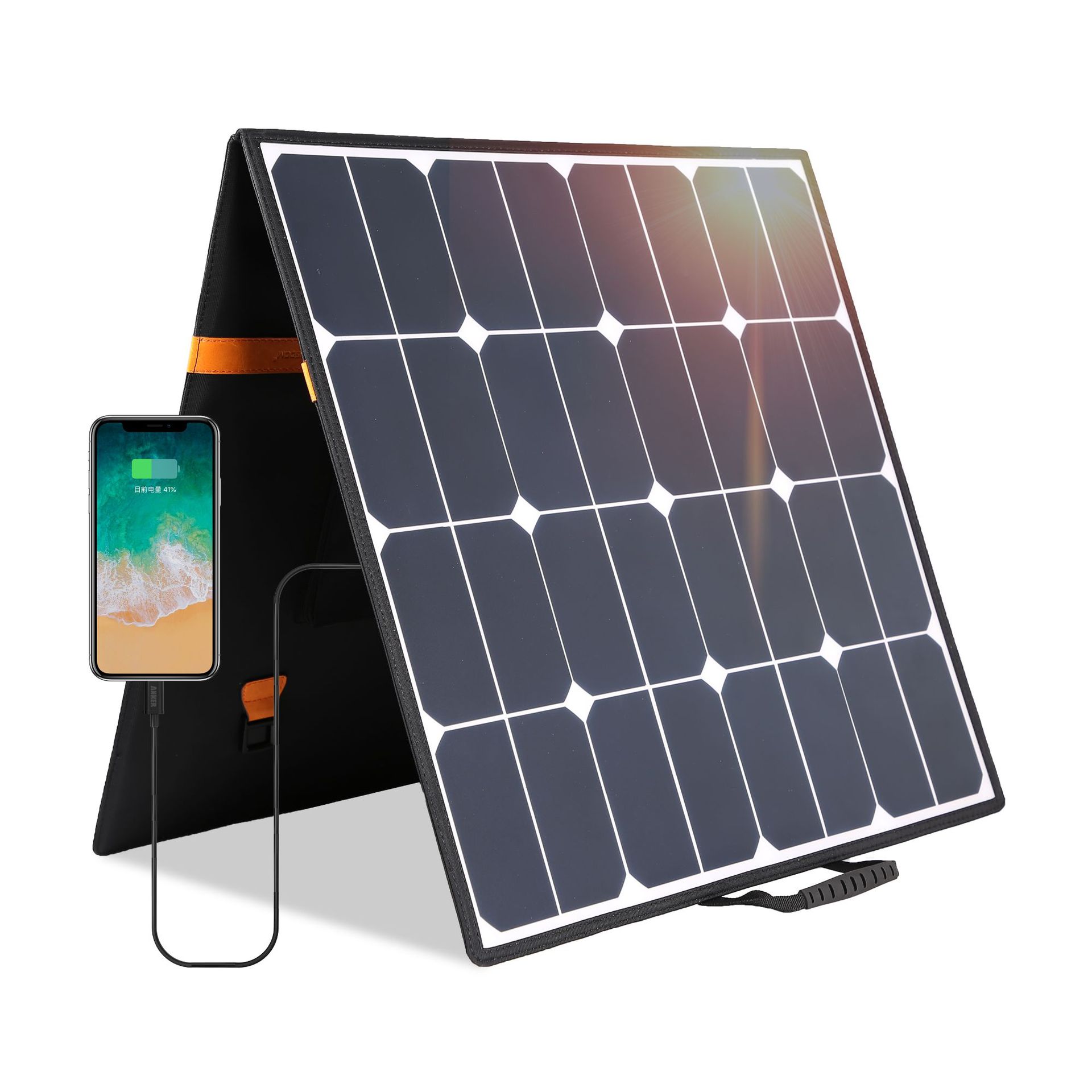 High-power 100W notebook solar folding bag 18V5V carrier solar folding bag