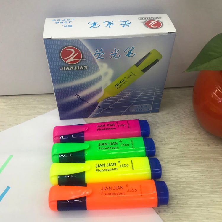 JIANJIAN J356 FLUORESCENT pencil in box yellow orange green pink mixture