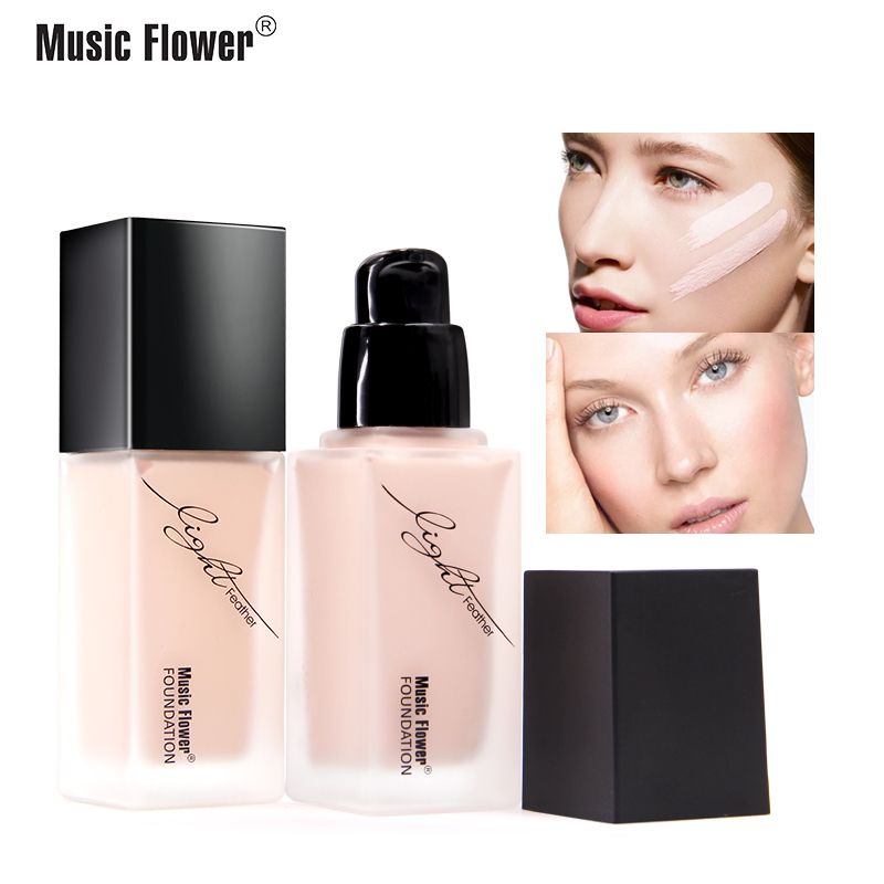 MusicFlower保湿润色裸妆粉底液持久不脱妆六色便携遮瑕粉底M6002产品图