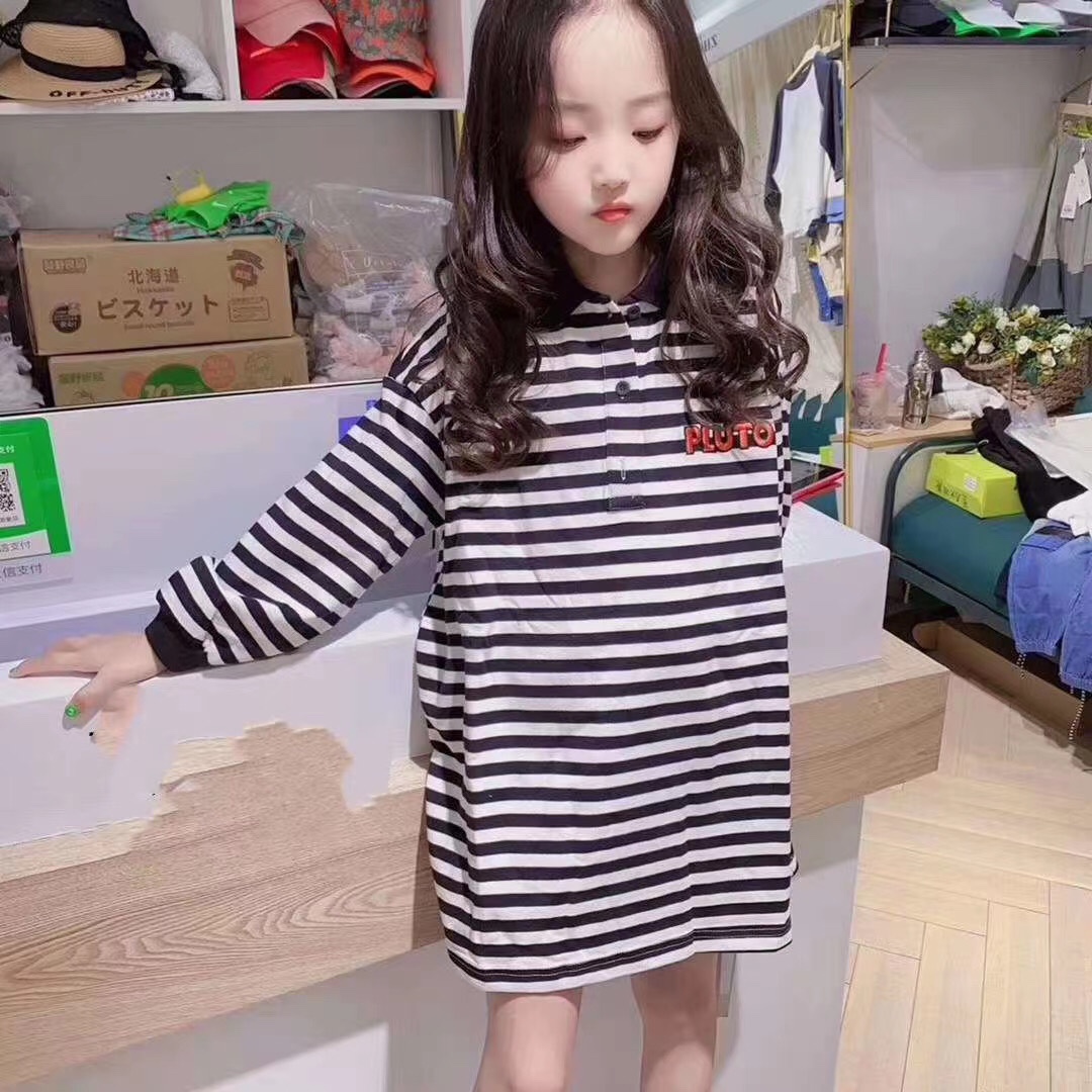 条纹长版卫衣细节图