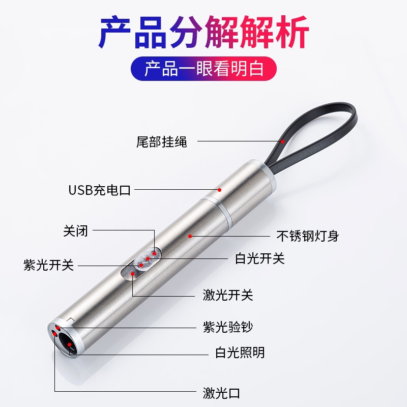 迷你便携式验钞手电筒 多功能验钞笔 小型验钞紫光灯 厂家直销详情图6