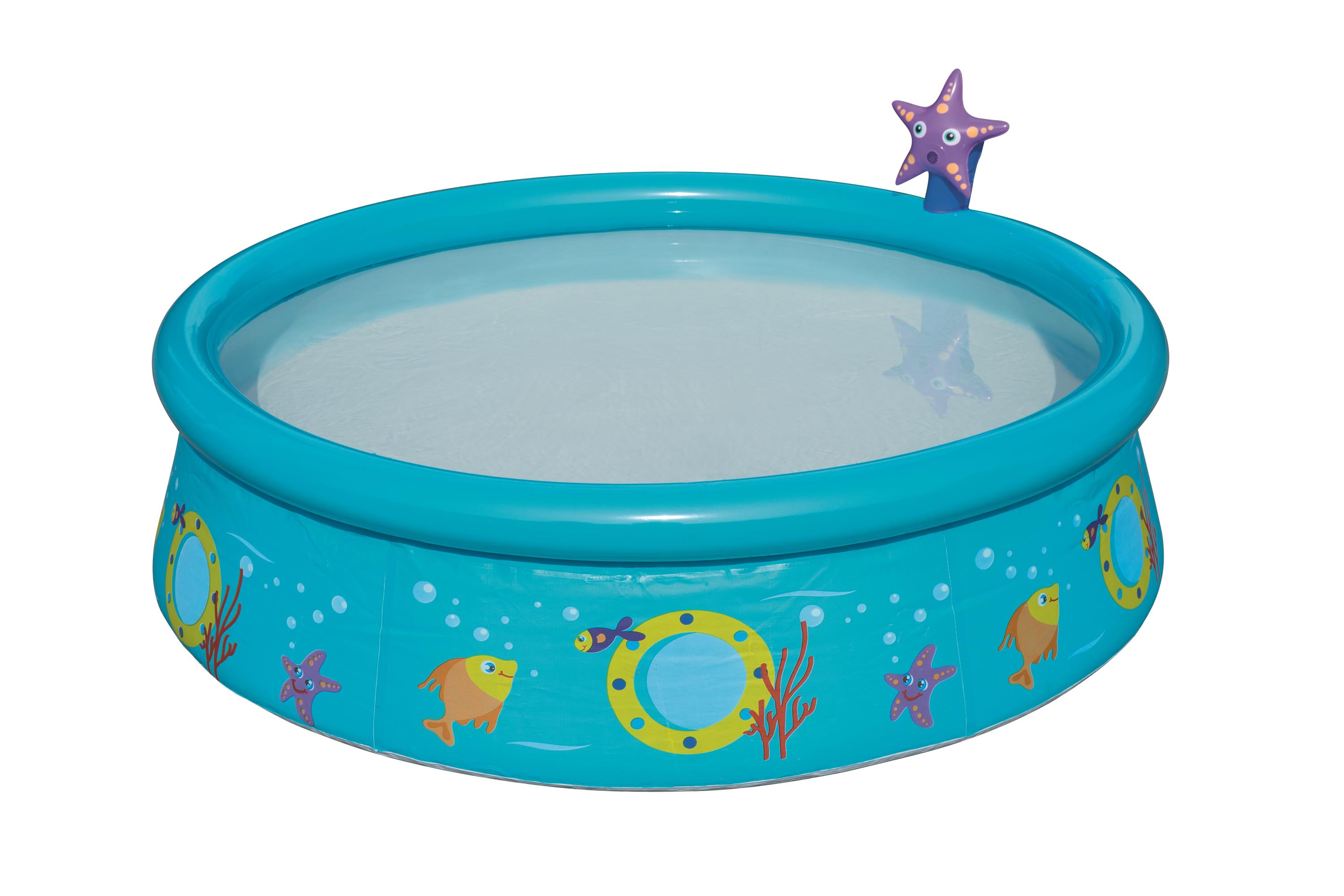 Bestway® 1.52m x 38cm 57326顶圈充气水池 儿童梯形喷水水池细节图