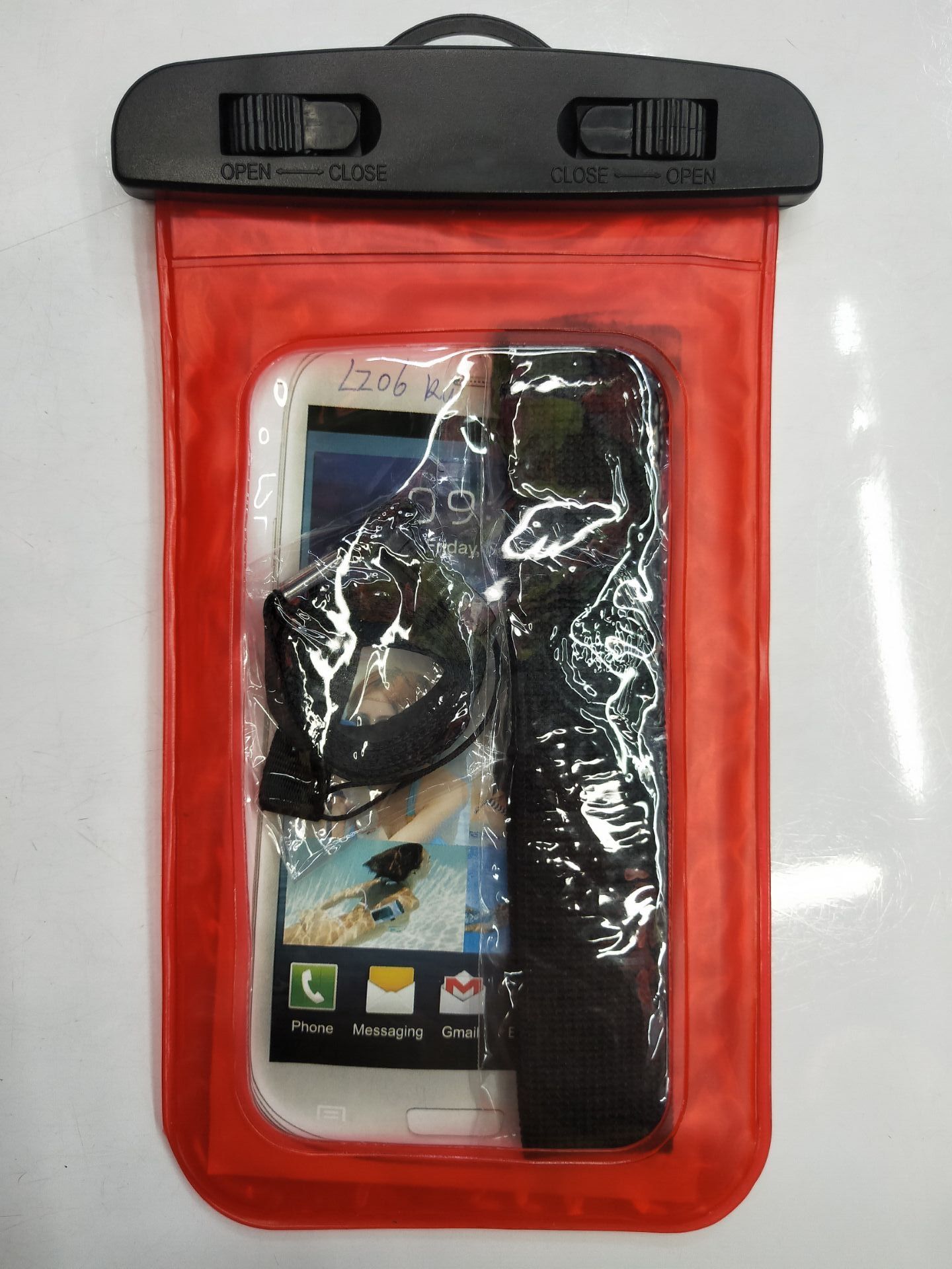 Mobile phone waterproof bag PVC waterproof bag LZ06 button mobile phone waterproof bag red