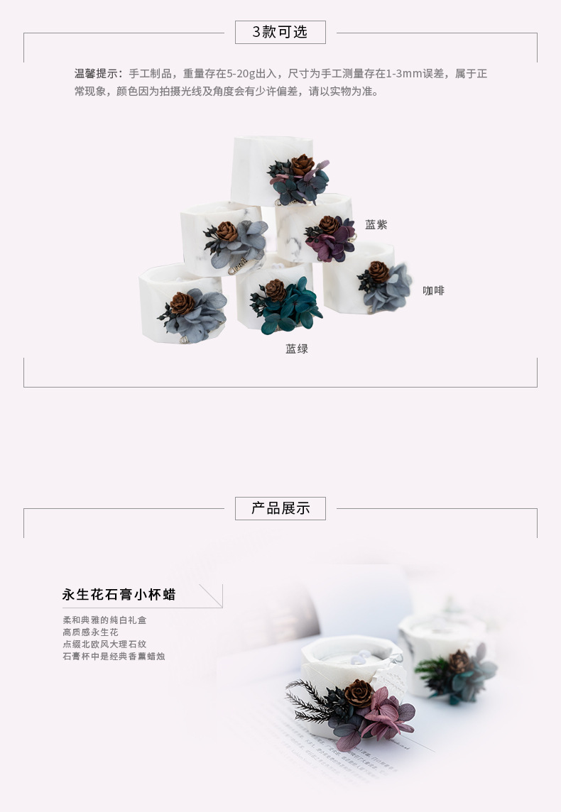 Eternal Flower Plaster Small Cup Wax (Gift Box) undefined