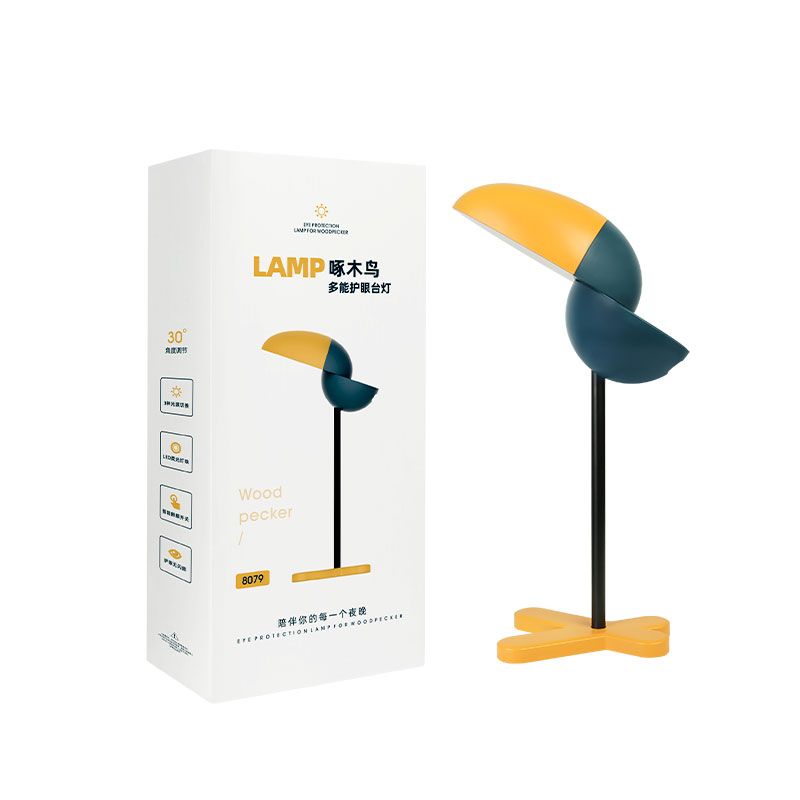 厂家直销 原创北欧简约卧室床头书房儿童学习 啄木鸟无极调光台灯详情图6