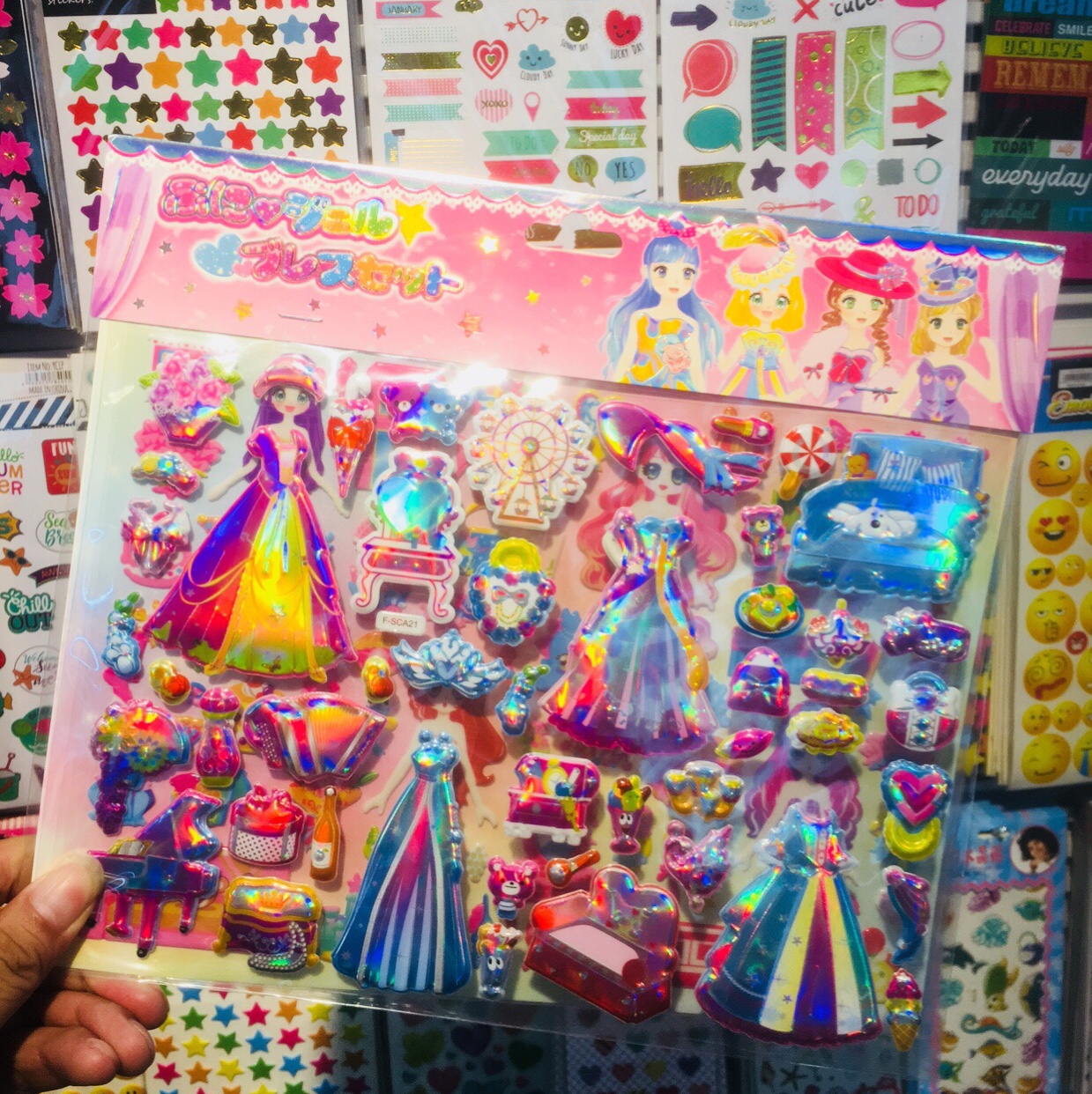 Double pop-up sticker Cartoon Princess Bubble sticker Girl Paste paper dress dress sticker 111