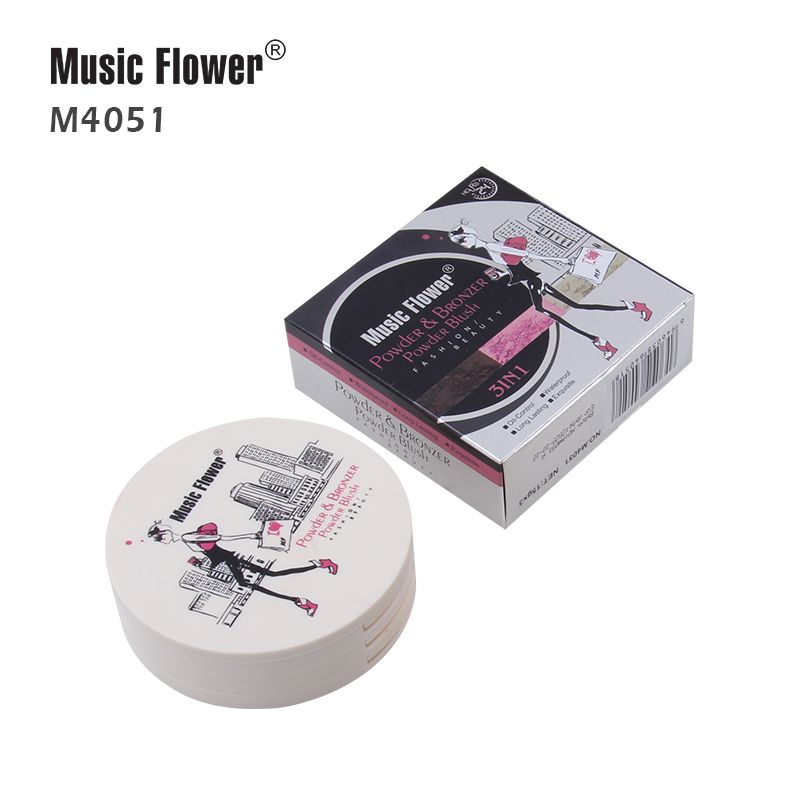 MusicFlower新品时尚达人3盒1修颜套装粉饼修颜提亮遮瑕彩妆M4051详情图4