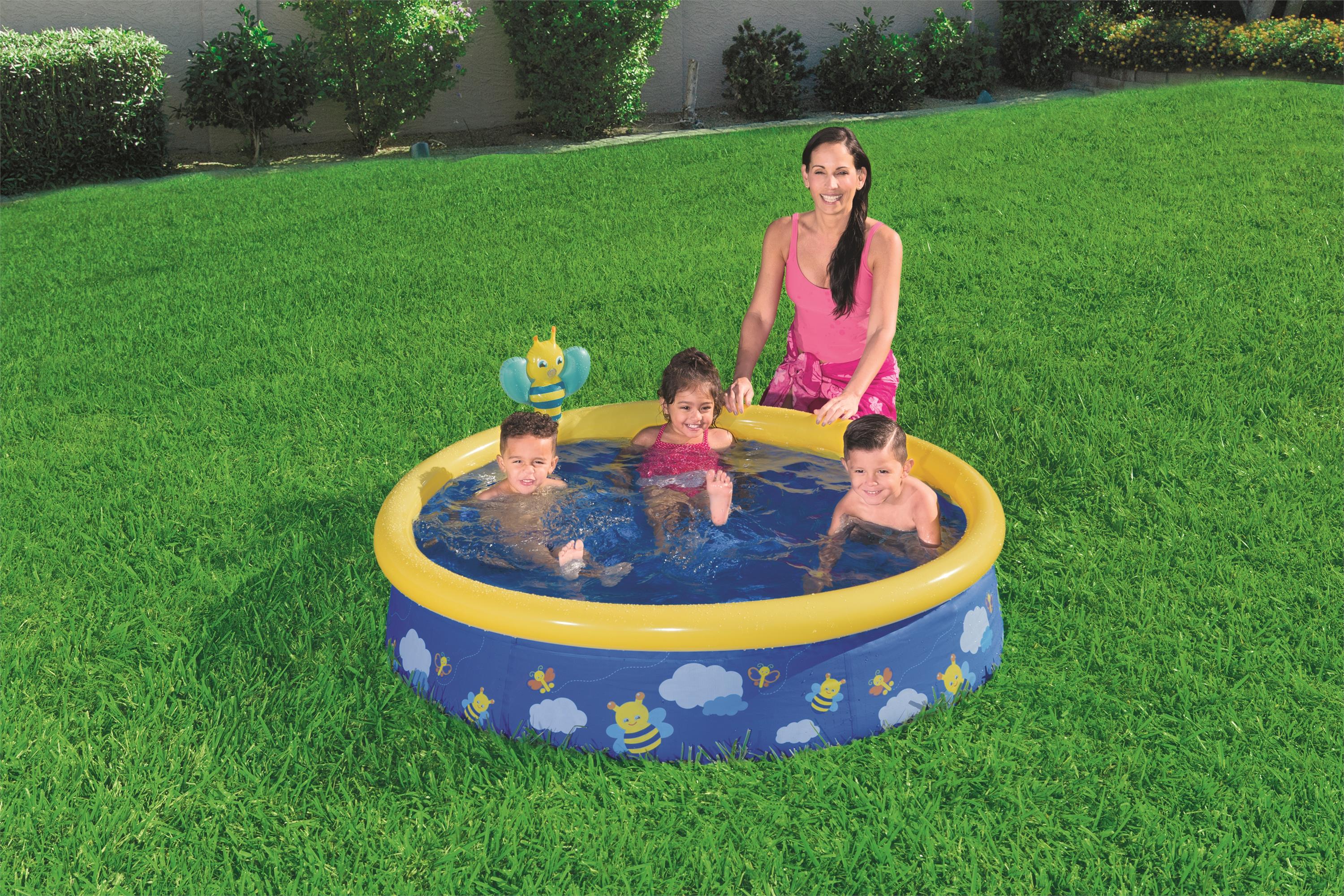 Bestway® 1.52m x 38cm 57326顶圈充气水池 儿童梯形喷水水池详情图1