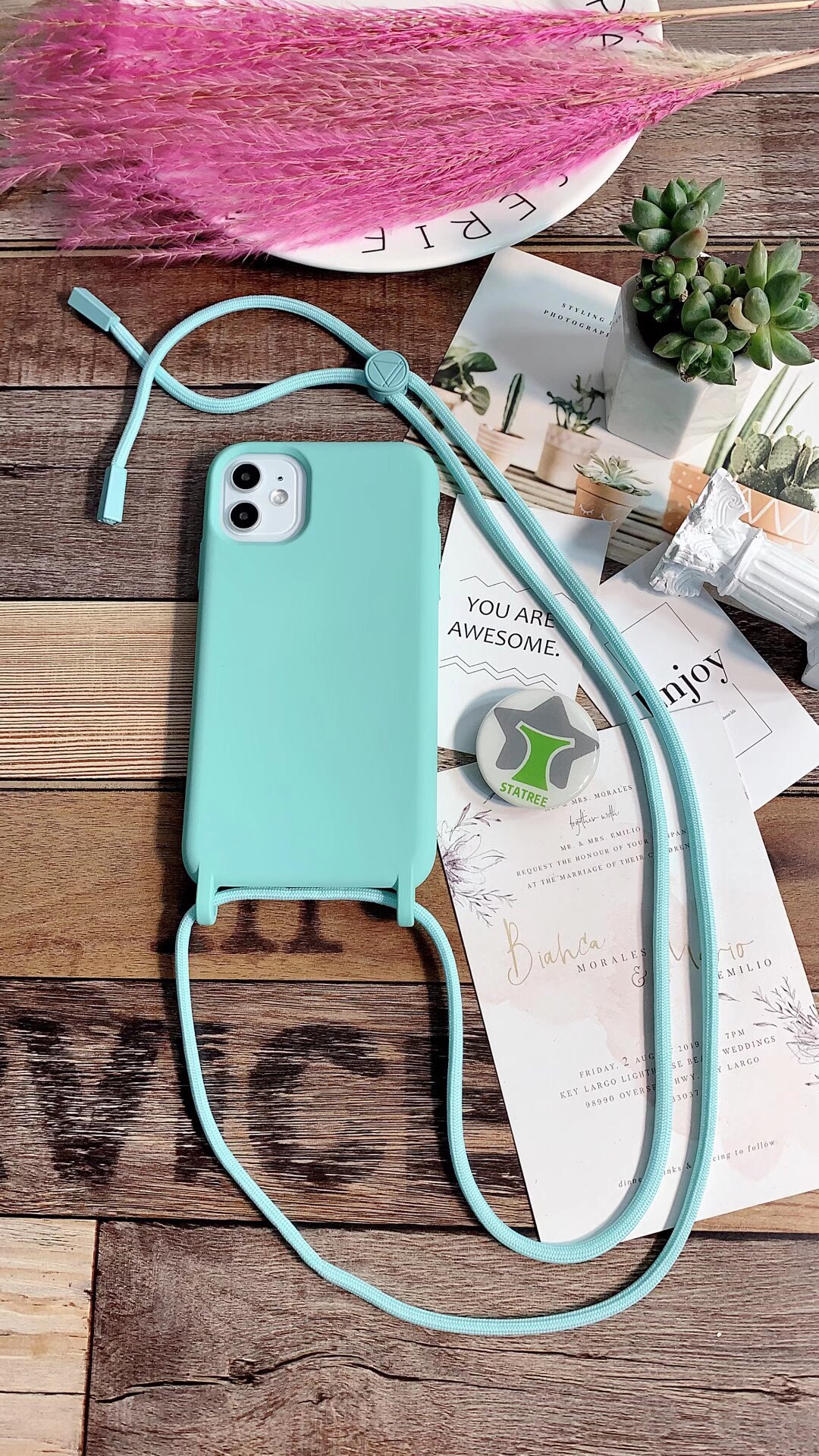 挂绳硅胶手机壳  液态手感壳 iPhone