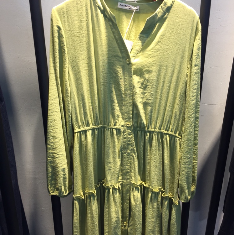 Autumn Clothing New Elegant Literary Comfort Elegant Casual Retro Green Autumn Sweet Long-Sleeved Dress Woman
