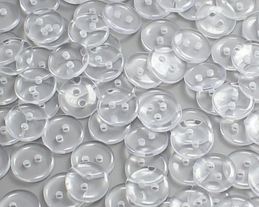 卡卡五金 7099吸塑包装纽扣（透明）1.5cm 透明两眼面包扣详情图7