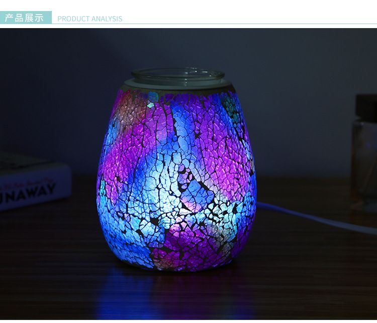 Seven-color color-changing Mosaic aroma diffuser, export aroma candle, Mosaic household aroma diffuser wholesale, flameless aroma diffuser detail image 7