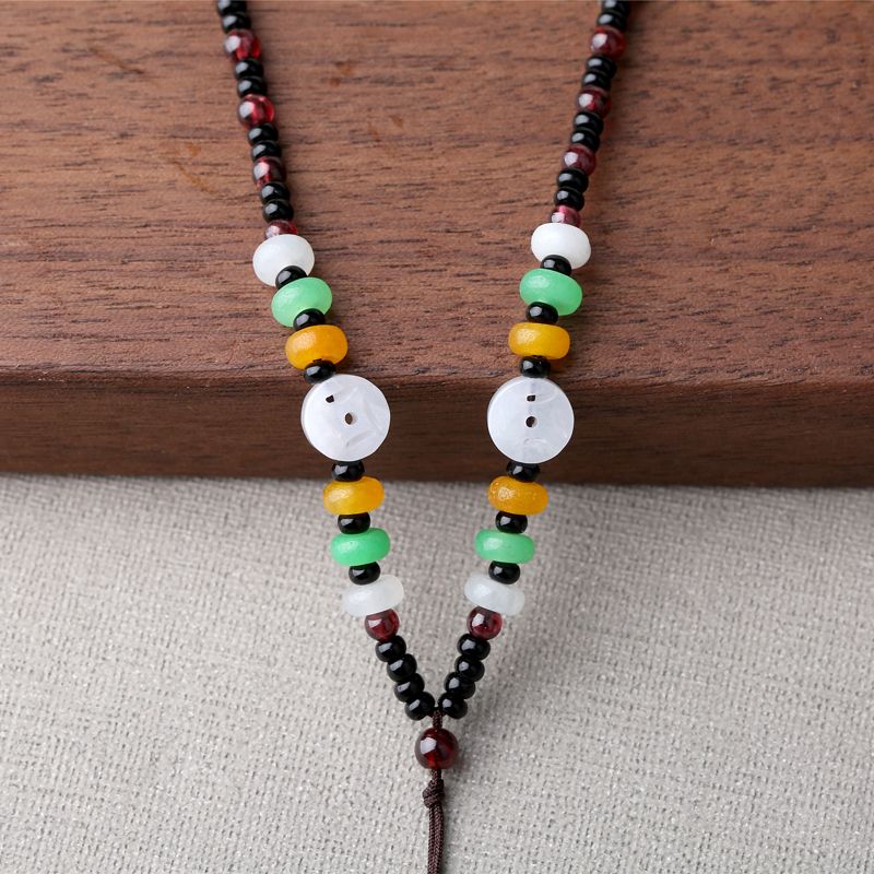 4 cm garnet hand woven adjustable necklace cord thumbnail