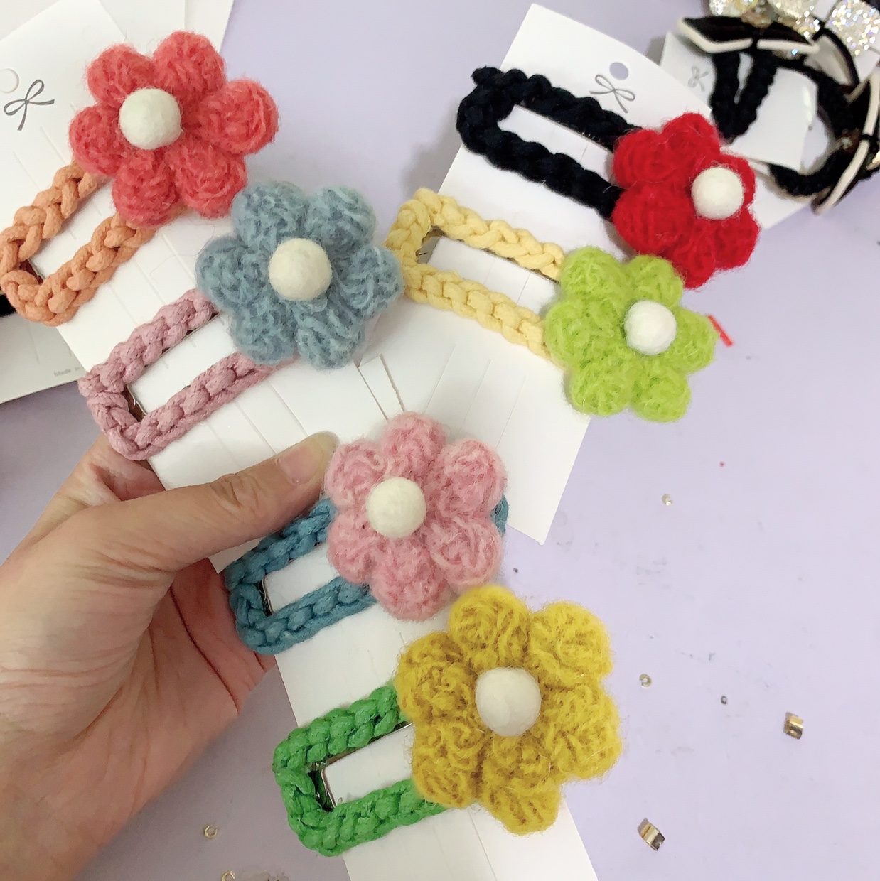 Zitong Jewelry Hair Accessories Wool Felt Flower Card Cute Girl Korean Version Sweet Temperament Simple Fresh Headwear