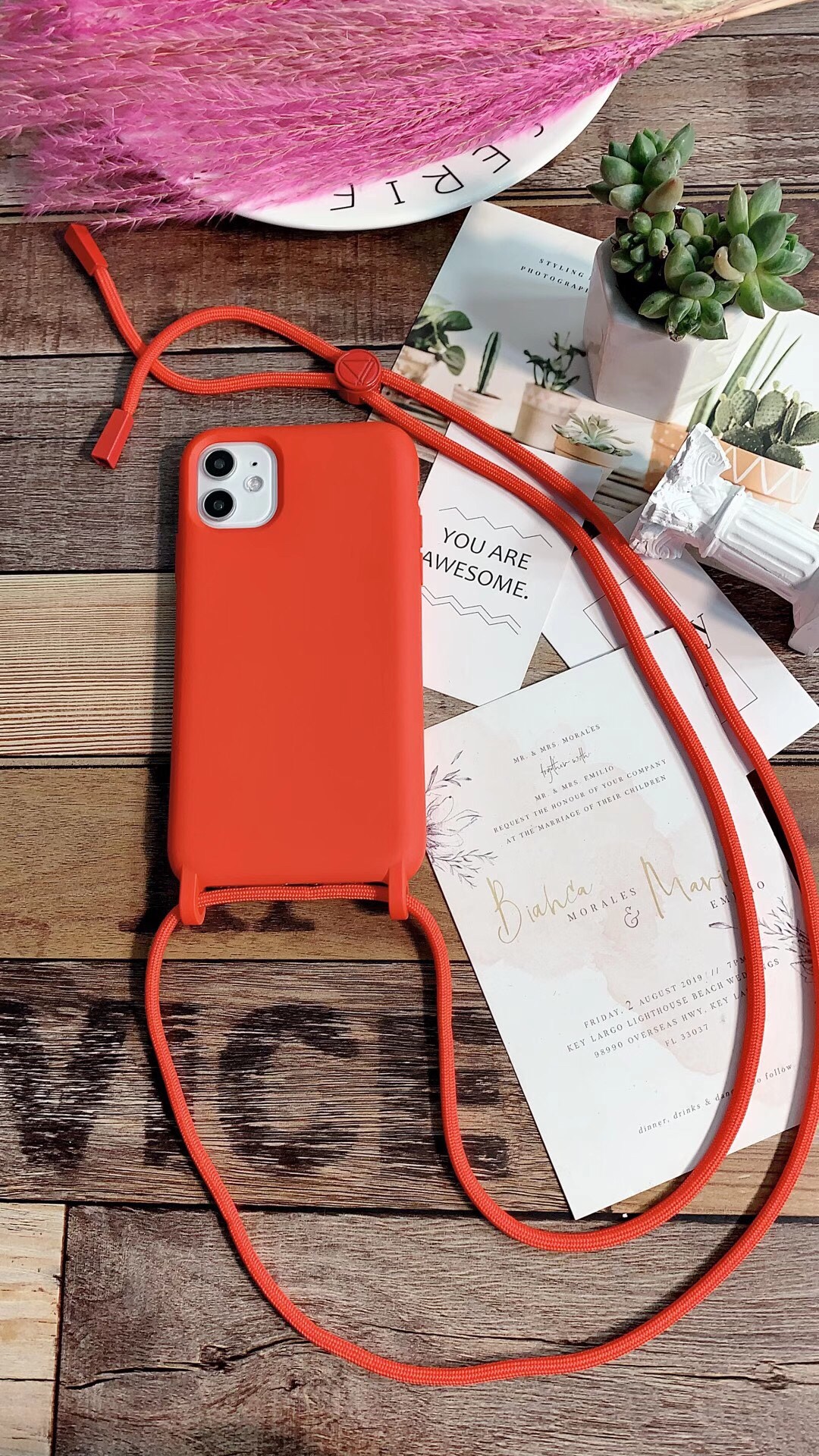 挂绳硅胶手机壳  液态手感壳 iPhone