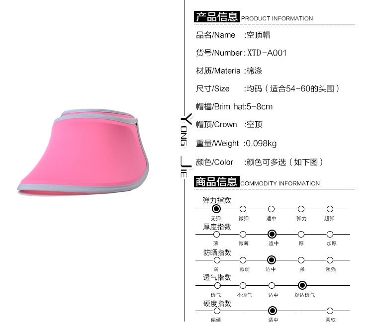 遮阳帽防晒帽空顶太阳帽 女夏天遮脸防紫外线范爷同款伸缩帽详情图1