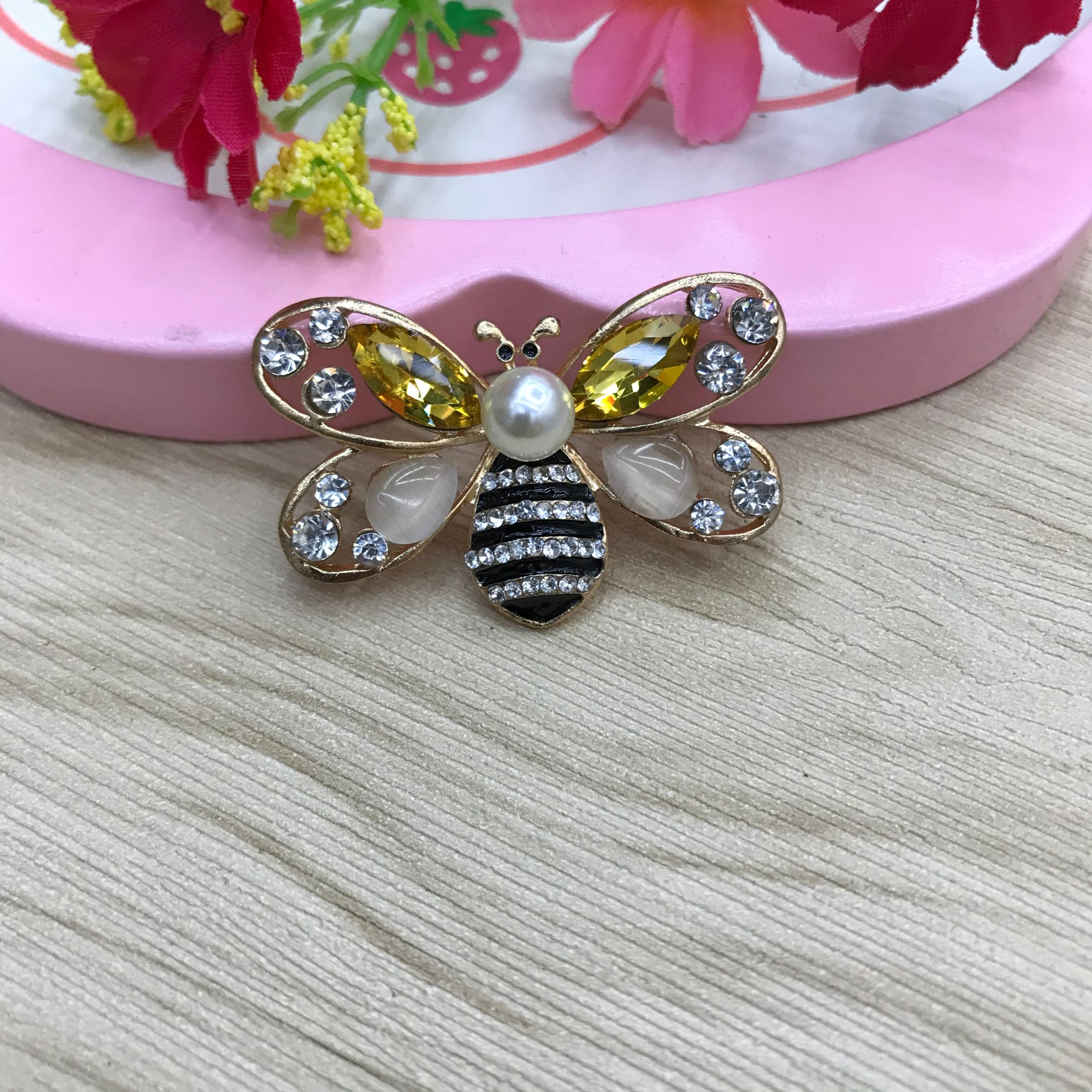 New pearl oil drip and diamond bee Peacock series diy jewelry accessories, hair accessories, hats, bags, shoes, clothing and accessories details Picture