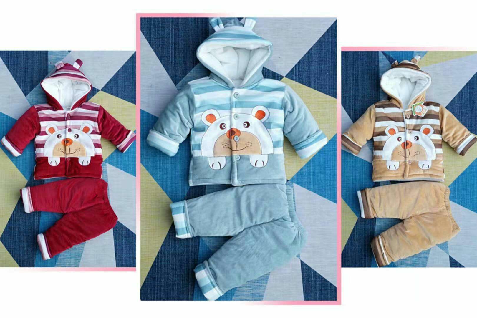 Tricolor bear pattern baby suit thumbnail