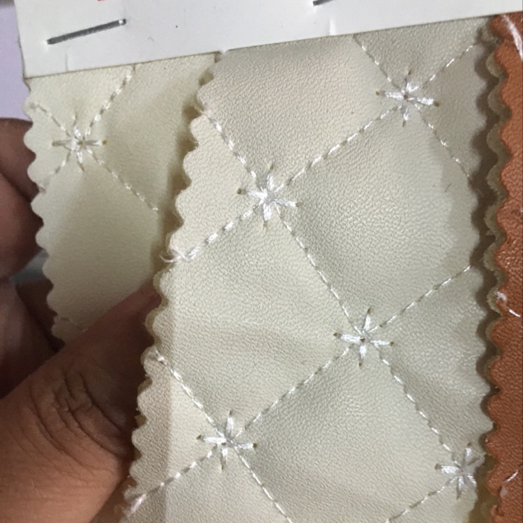 皮革.绣花十字纹细节图