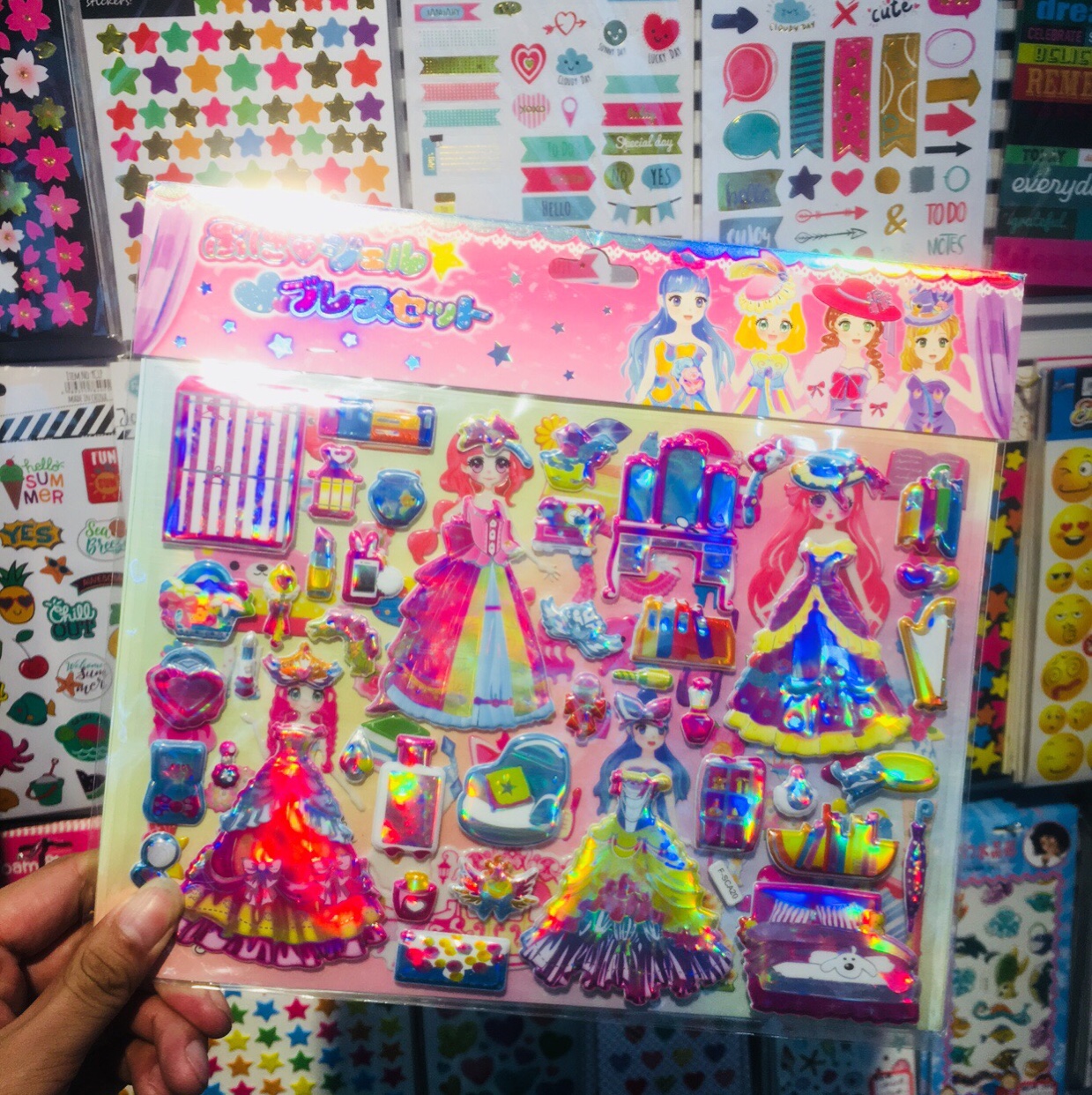 Double pop-up sticker Cartoon Princess Bubble sticker Girl Paste paper dress dress sticker 112