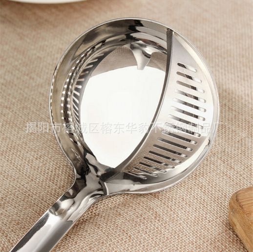 Stainless steel kitchenware, stainless steel strainers, multi-functional spoons for hot pot kitchens, dual-purpose spoons are only for foreign trade and export detail image 2