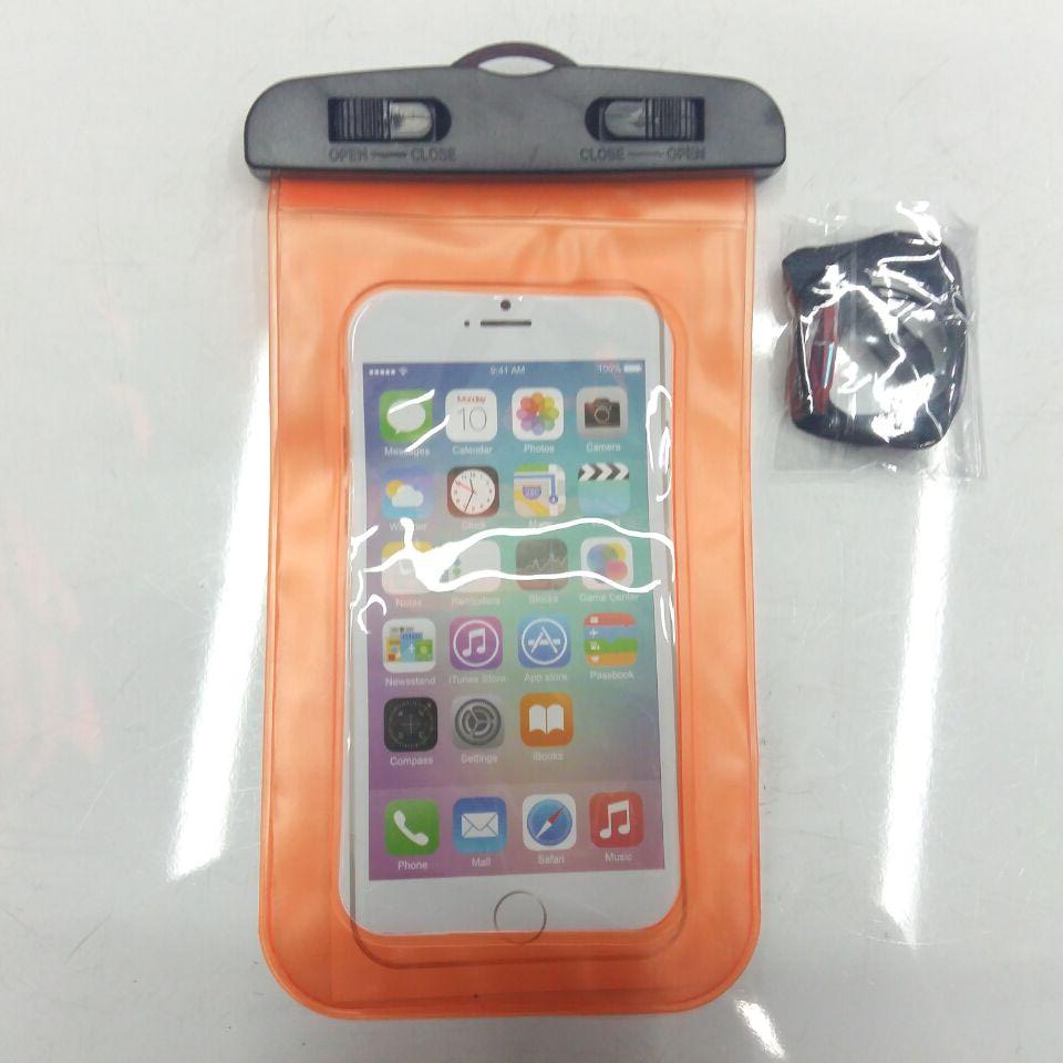 Mobile phone waterproof bag PVC waterproof bag LZ07 button mobile phone waterproof bag orange
