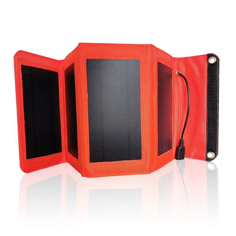 Quality solar folding bag single crystal 7W solar charger outdoor mobile phone charging Specification drawing