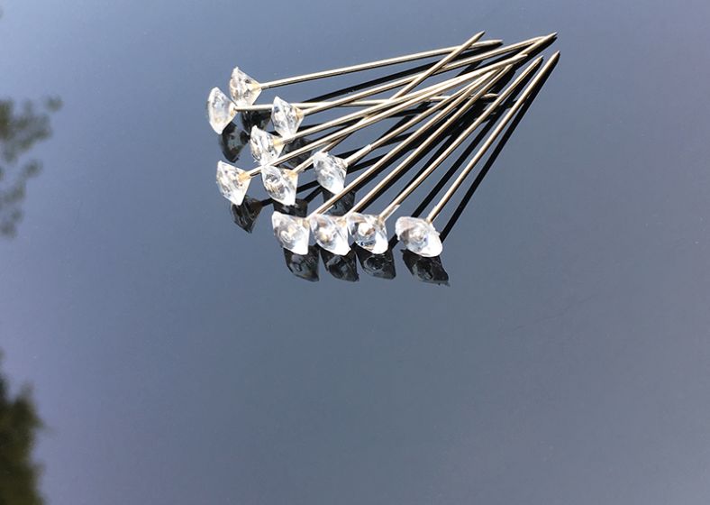 卡卡五金 7051吸塑包装钻石针10x60mm婚礼花束定型针大头针详情图5