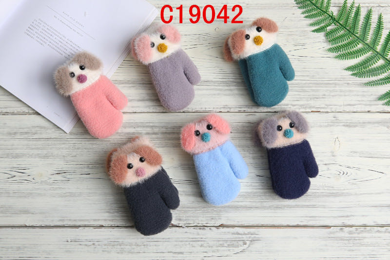 New Wheat Point Knitted Gloves For Women Autumn Winter Ins Cute Warm Thin Wool Five-Finger Tide Gloves C19042