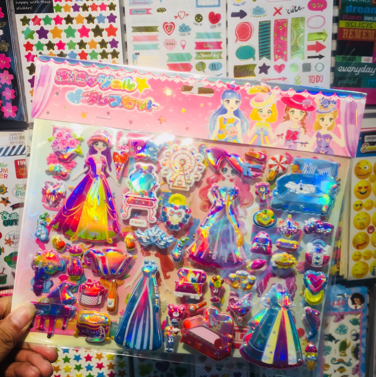 Double pop-up sticker Cartoon Princess Bubble sticker Girl Paste paper dress dress sticker 116