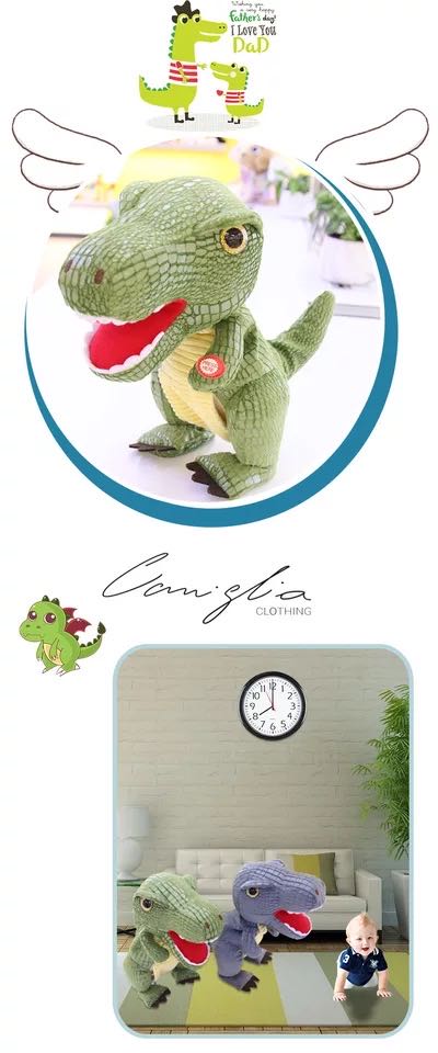 The new plush dinosaur toy is electric, walking and moving, with a Tyrannosaurus rex roaring pic 4