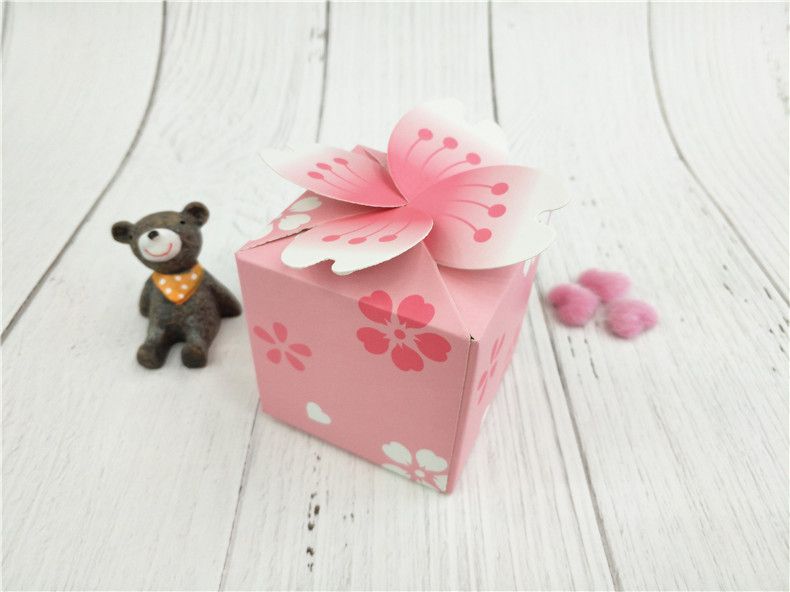 现货纸盒 欧式粉色喜糖盒 樱花糖果盒 厂家包装盒定制详情图1